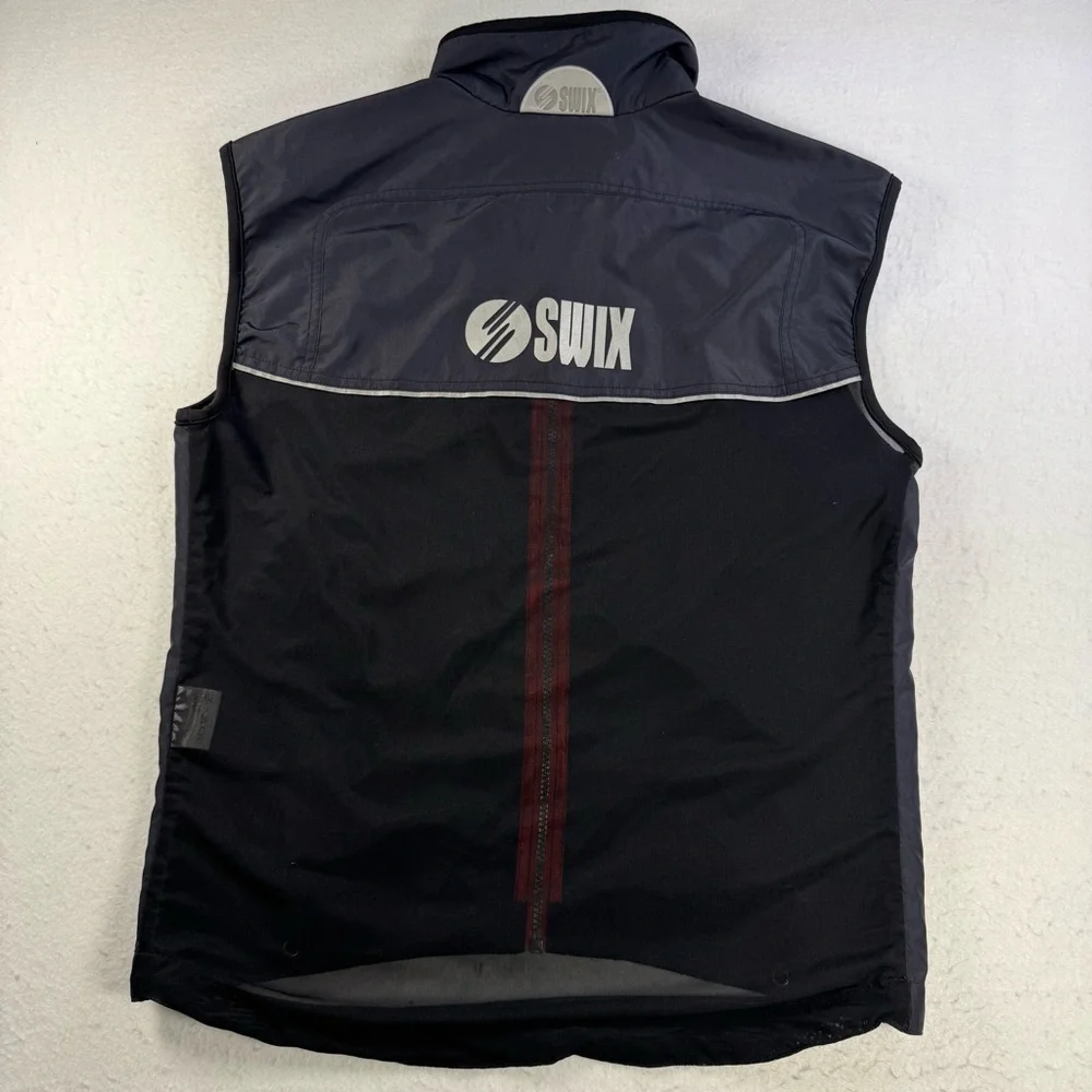 Swix‎ Men’s Small Air Mesh Back Technical Vest Black Red Full Zip